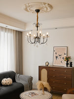 Regalia Crystal Chandelier with Brass and Pearl Accents for Elegant Interiors