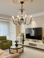 Regalia Crystal Chandelier with Brass and Pearl Accents for Elegant Interiors
