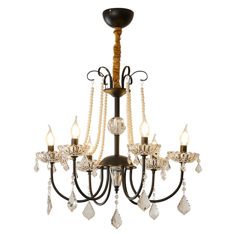 Regalia Crystal Chandelier with Brass and Pearl Accents for Elegant Interiors