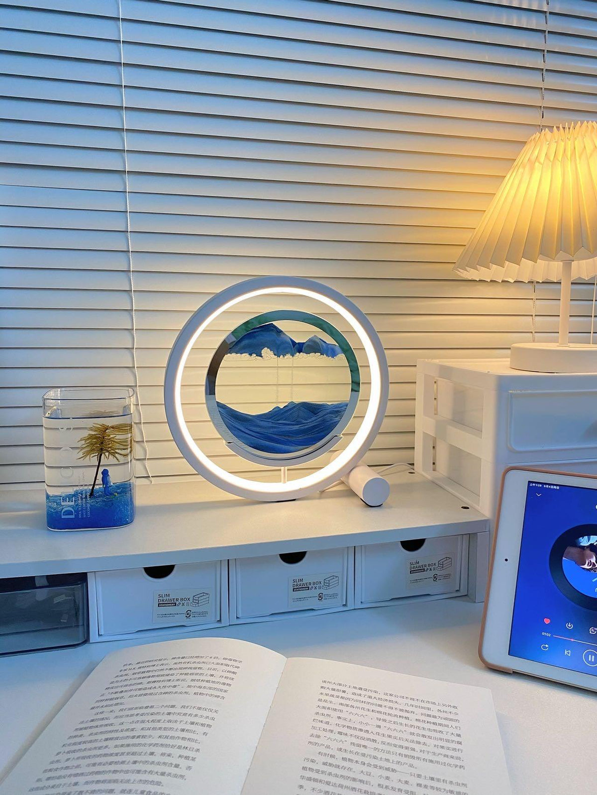 Zen Sand Table Lamp with Integrated LED – Modern Ambient Lighting