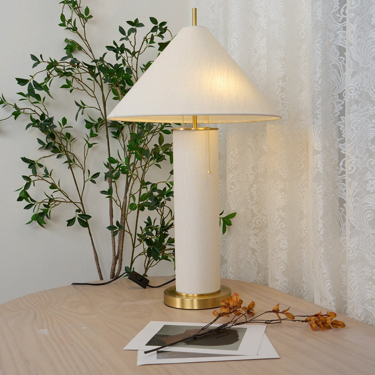 Remi Natural Linen Table Lamp