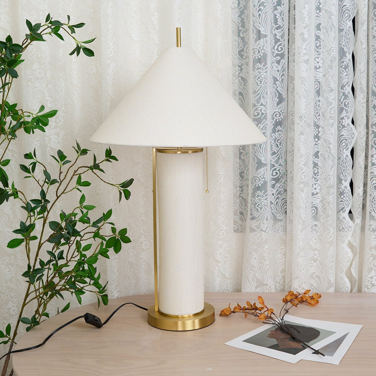 Remi Natural Linen Table Lamp