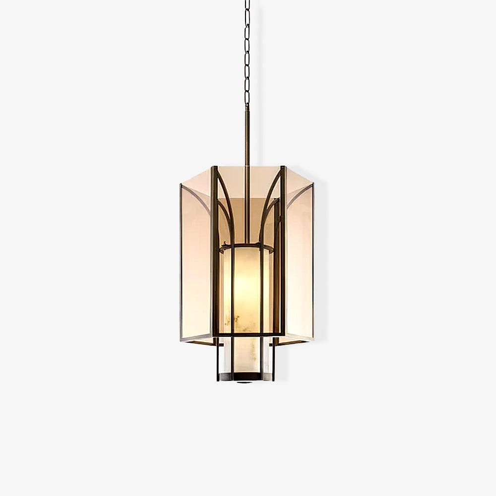 Remy Pendant Light in Black Iron with Alabaster Glass Shade