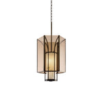 Remy Pendant Light in Black Iron with Alabaster Glass Shade