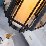 Remy Pendant Light in Black Iron with Alabaster Glass Shade