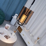 Remy Pendant Light in Black Iron with Alabaster Glass Shade