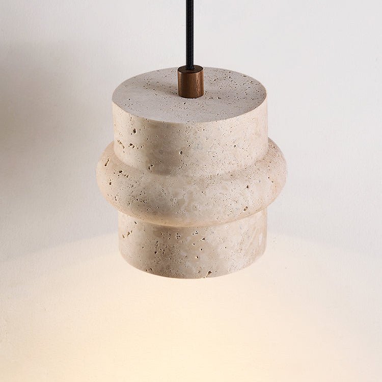 Renlo Travertine Pendant Light – Sculptural Stone Hanging Lamp for Dining & Living Spaces