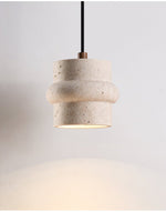 Renlo Travertine Pendant Light – Sculptural Stone Hanging Lamp for Dining & Living Spaces
