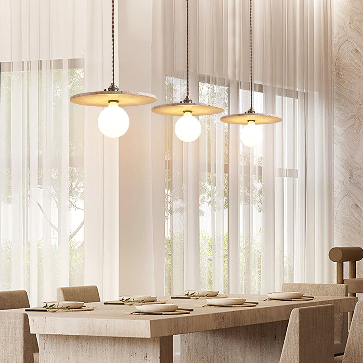 Renzo Travertine Pendant Light – Natural Stone Illumination
