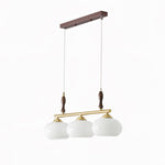 Retro Calliope Chandelier | Art Deco Wood & Glass Pendant Light for Dining Room