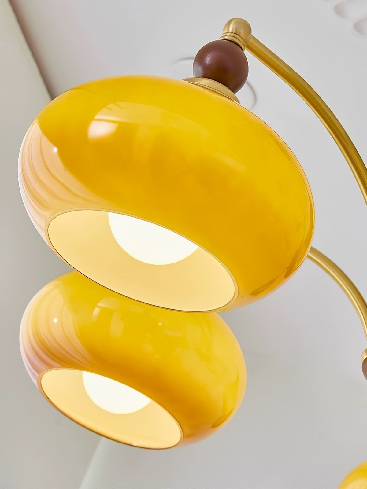 Retro Calliope Chandelier | Art Deco Wood & Glass Pendant Light for Dining Room