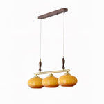 Retro Calliope Chandelier | Art Deco Wood & Glass Pendant Light for Dining Room