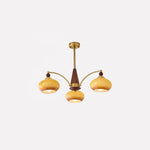 Retro Calliope Chandelier | Art Deco Wood & Glass Pendant Light for Dining Room