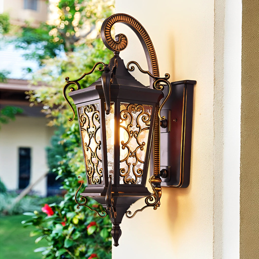 Retro Pattern Outdoor Wall Lamp Ha083047