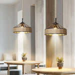 Artisan Hemp Rope Pendant Light with Iron Frame – Nordic Retro Ceiling Lamp