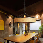 Artisan Hemp Rope Pendant Light with Iron Frame – Nordic Retro Ceiling Lamp