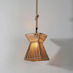 Artisan Hemp Rope Pendant Light with Iron Frame – Nordic Retro Ceiling Lamp