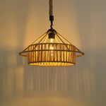 Artisan Hemp Rope Pendant Light with Iron Frame – Nordic Retro Ceiling Lamp