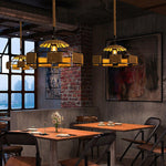 Artisan Hemp Rope Pendant Light with Iron Frame – Nordic Retro Ceiling Lamp