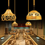 Artisan Hemp Rope Pendant Light with Iron Frame, Nordic Retro Ceiling Lamp for Living Room and Dining Room