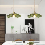 Retro Lotus Leaf Shape Glass Pendant Lamp