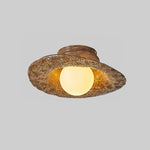 Retro Straw Hat Ceiling Lamp