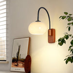 Retro Wooden Glass Wall Lamp