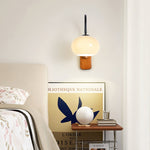 Retro Wooden Glass Wall Lamp