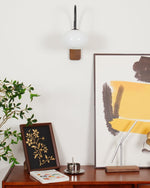 Retro Wooden Glass Wall Lamp