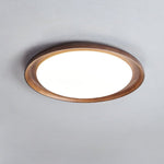 Rhylen Modern Wood LED Flush Mount Ceiling Light for Bedroom and Living Room