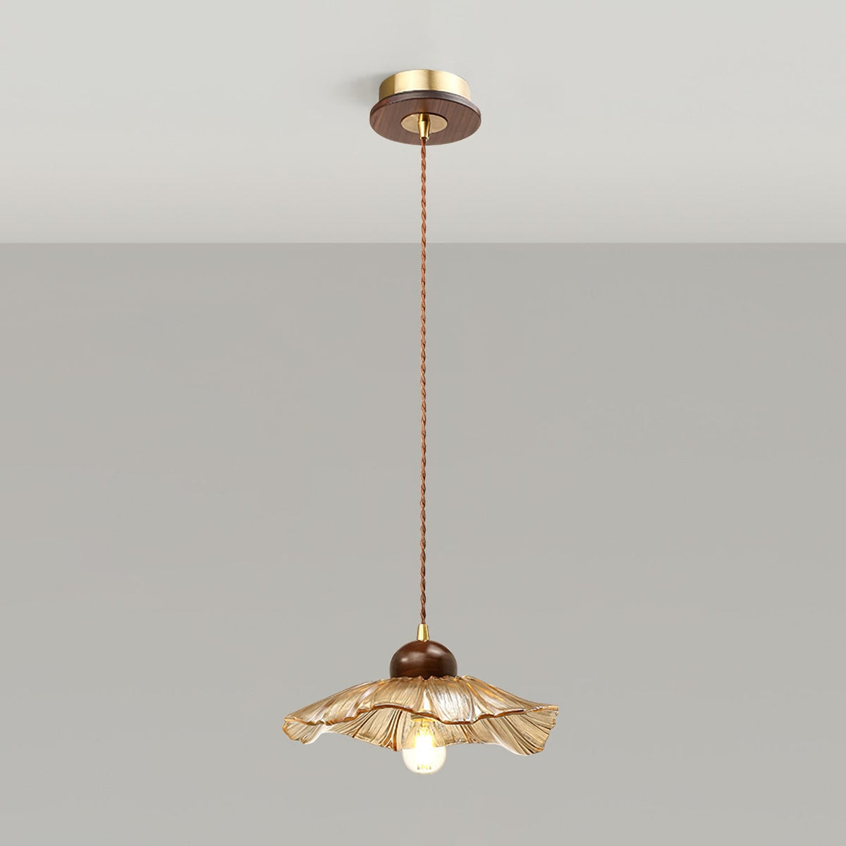 Ribbed Floral Pendant Light