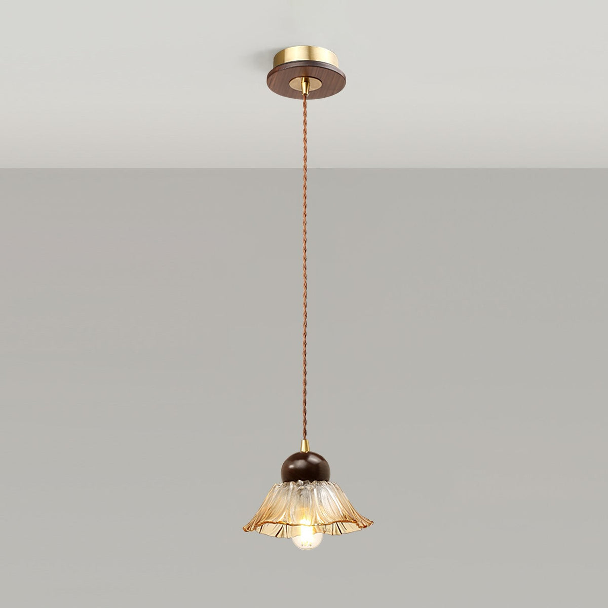 Ribbed Floral Pendant Light