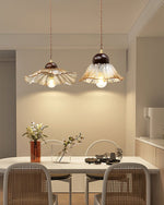 Ribbed Floral Pendant Light