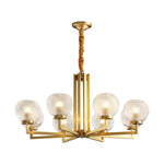 Helios Ribbed Glass Chandelier in Aged Brass, Modern Luxury Lighting