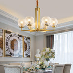 Helios Ribbed Glass Chandelier in Aged Brass, Modern Luxury Lighting