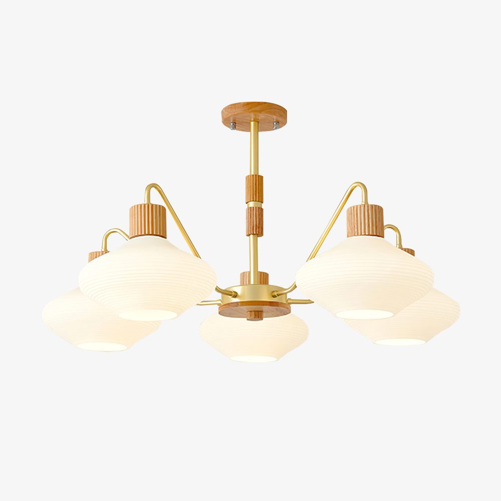 Ribbed Rubberwood Chandelier
