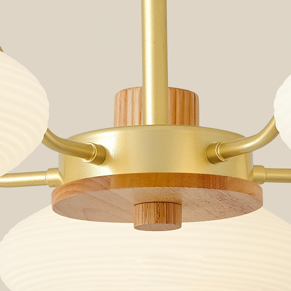 Ribbed Rubberwood Chandelier