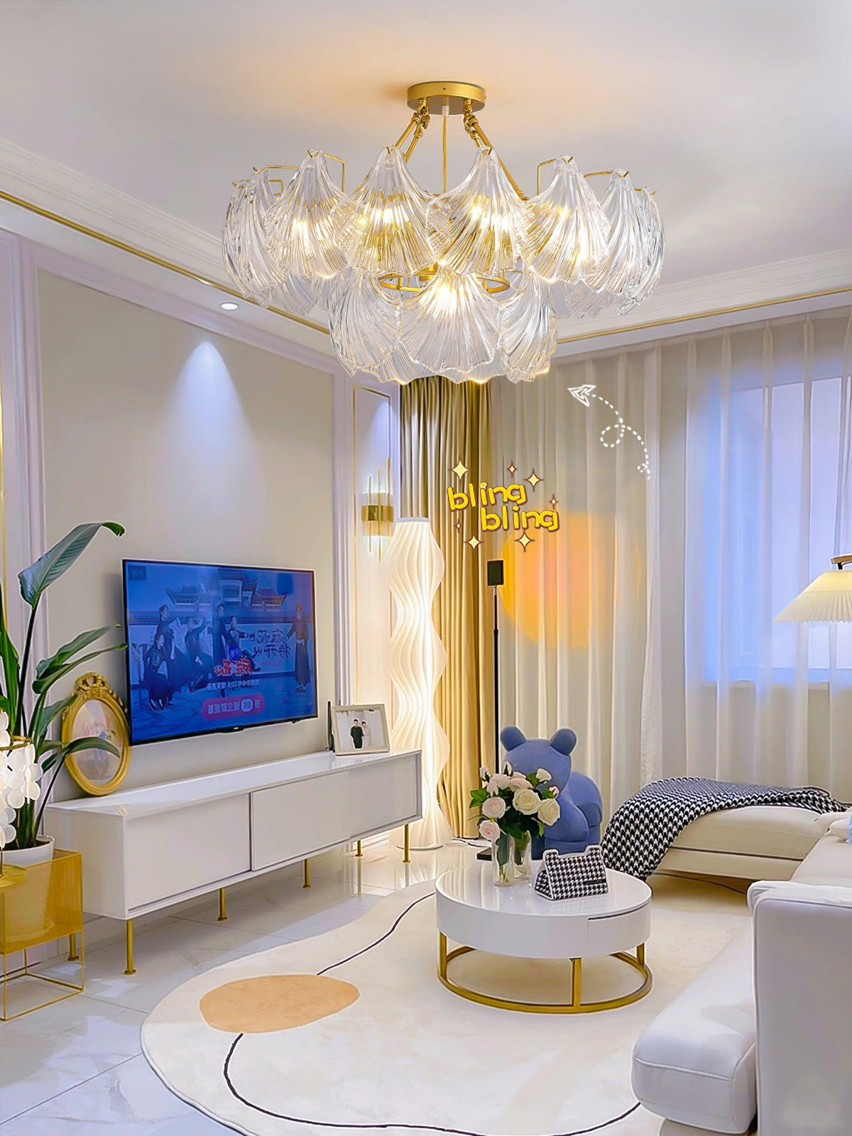Ribbed Shell Ceiling Light