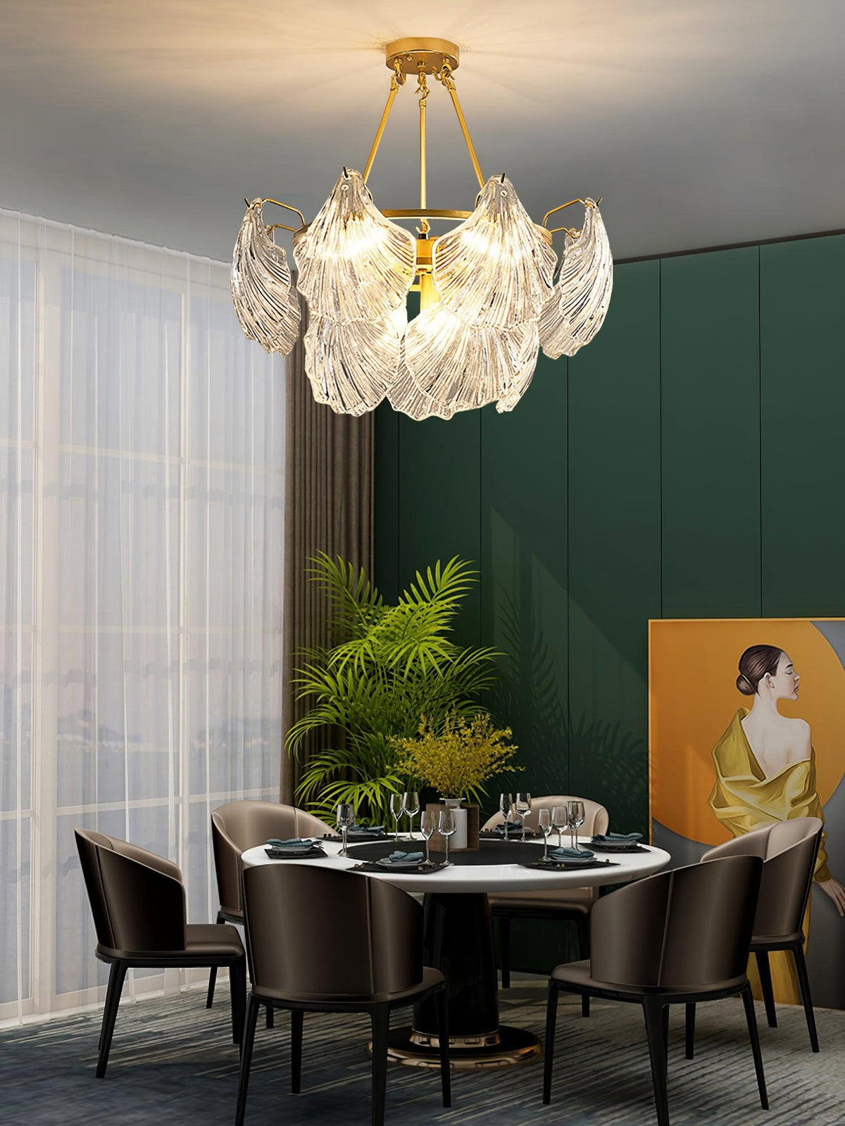 Ribbed Shell Ceiling Light