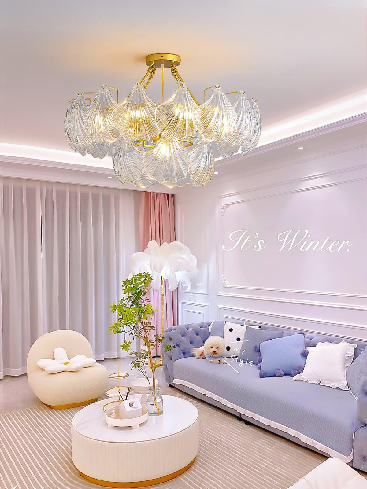 Ribbed Shell Ceiling Light