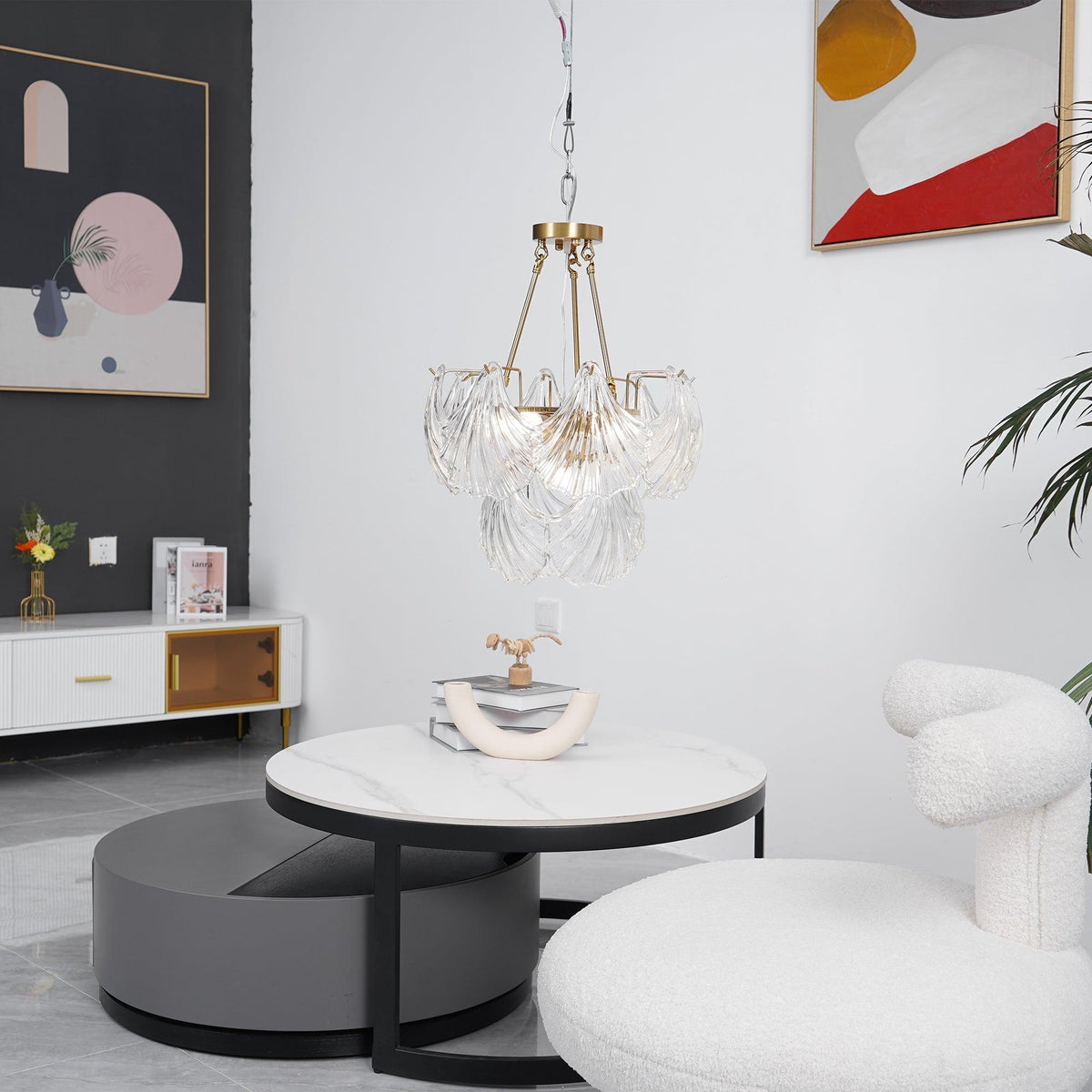 Ribbed Shell Ceiling Light