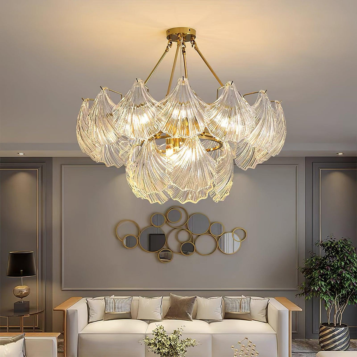 Ribbed Shell Ceiling Light