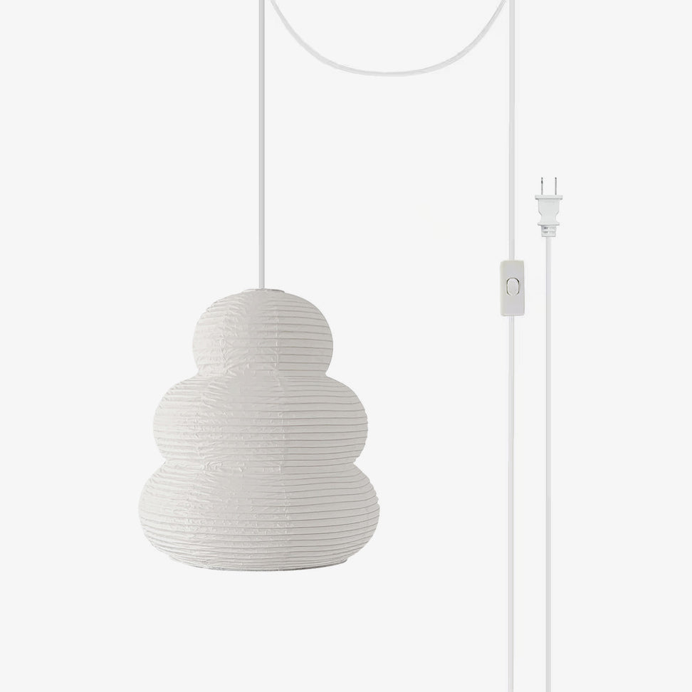 Rice Paper Swag Pendant Light – Handcrafted Mulberry Paper Hanging Lamp