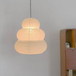 Rice Paper Swag Pendant Light – Handcrafted Mulberry Paper Hanging Lamp