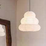 Rice Paper Swag Pendant Light – Handcrafted Mulberry Paper Hanging Lamp