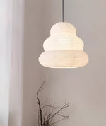 Rice Paper Swag Pendant Light – Handcrafted Mulberry Paper Hanging Lamp