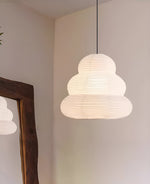 Rice Paper Swag Pendant Light – Handcrafted Mulberry Paper Hanging Lamp