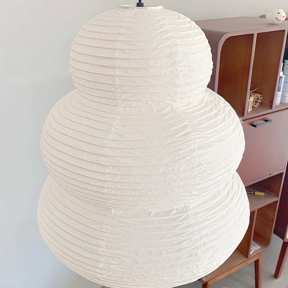Rice Paper Swag Pendant Light – Handcrafted Mulberry Paper Hanging Lamp