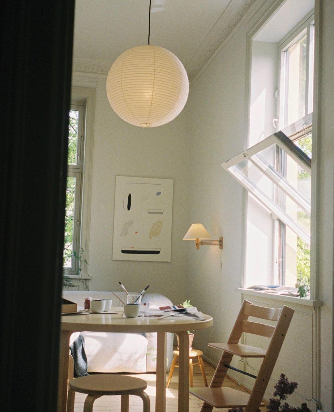 Handmade Mulberry Paper Pendant Light – Mid-Century Modern Washi Shade