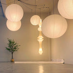 Handmade Mulberry Paper Pendant Light – Mid-Century Modern Washi Shade